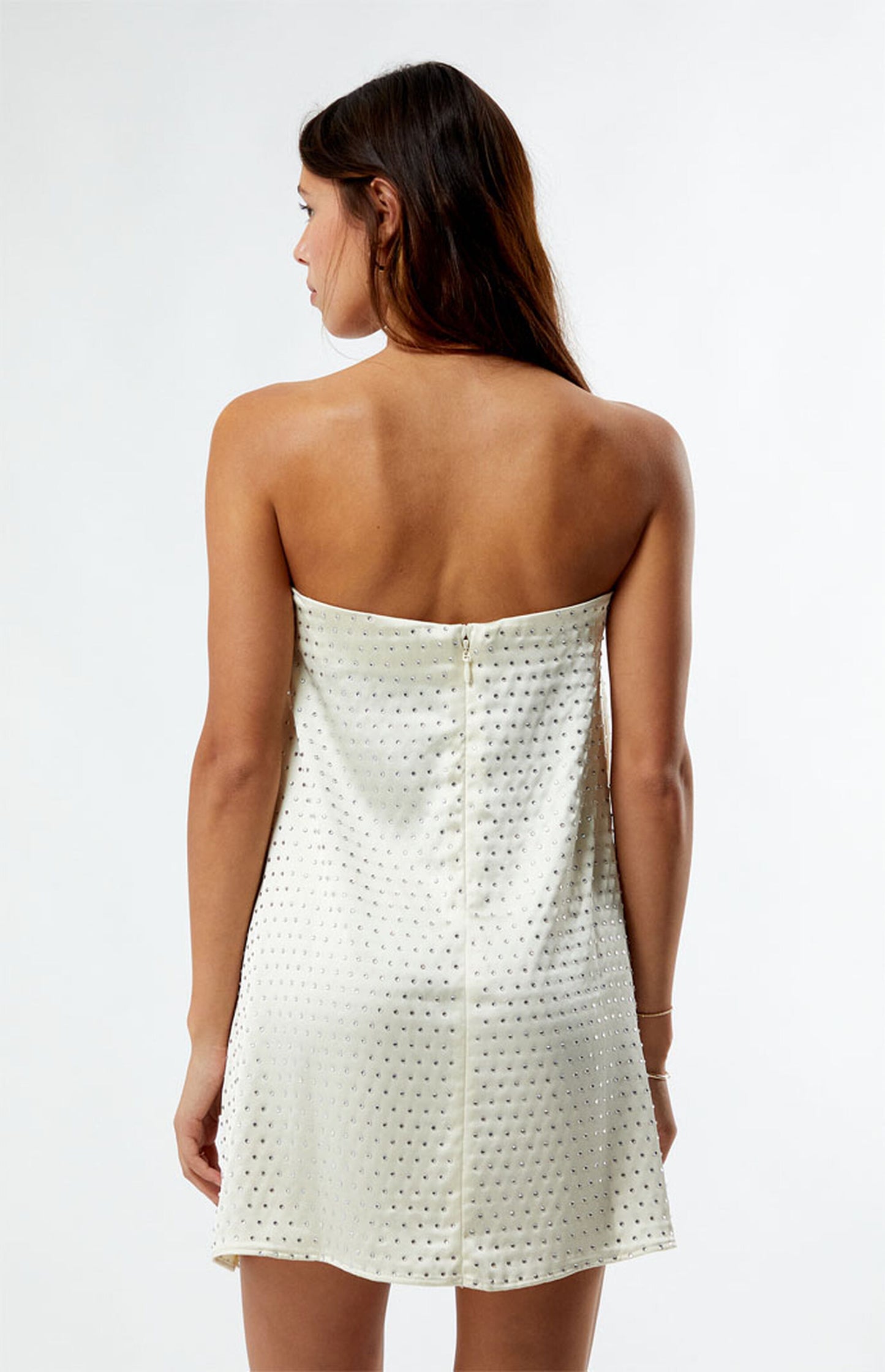 Rhinestone Strapless Mini Dress