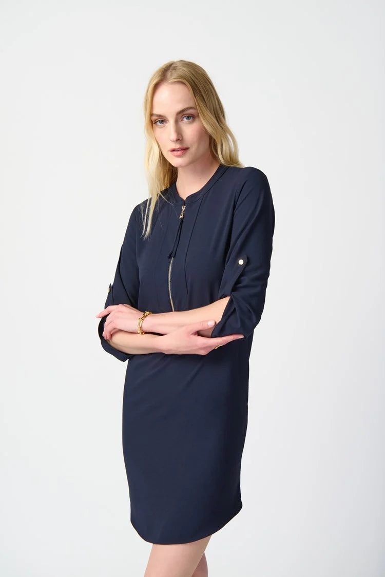 Black Collar Straight Dress