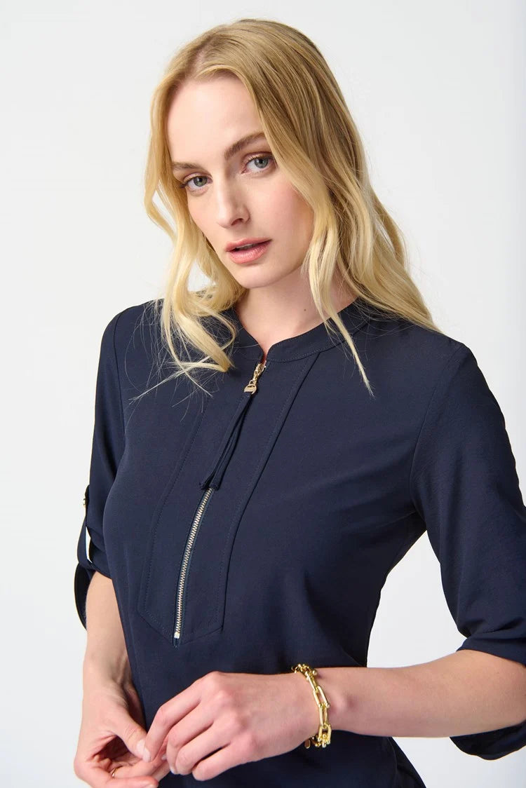 Black Collar Straight Dress