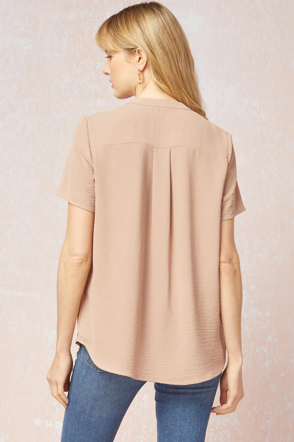 V Neck Collar Top - Multiple Colors