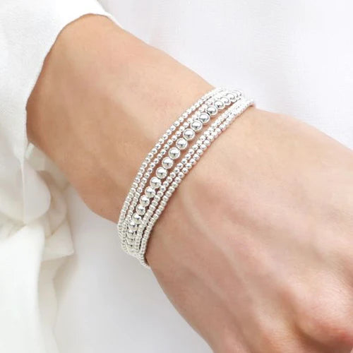 Classic Sterling Bead Bracelet- Multiple Sizes