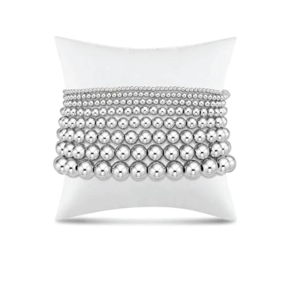 Classic Sterling Bead Bracelet- Multiple Sizes