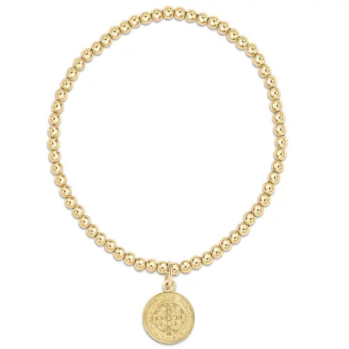 Classic Gold 3mm Bead Bracelet Gold Disc - Multiple Styles