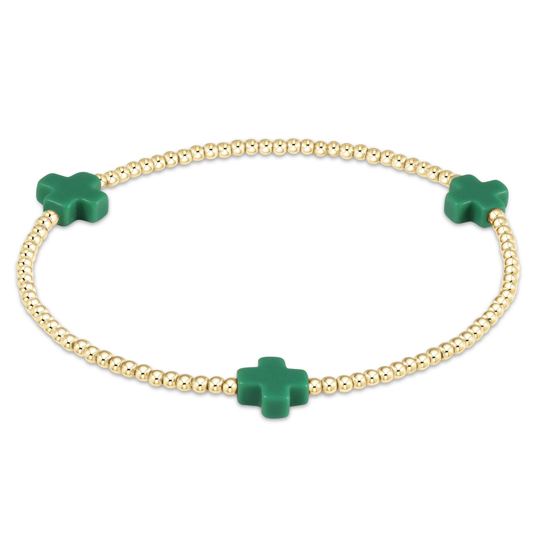 EGirl Signature Cross Bracelet Gold 2mm Bead- Multiple Colors