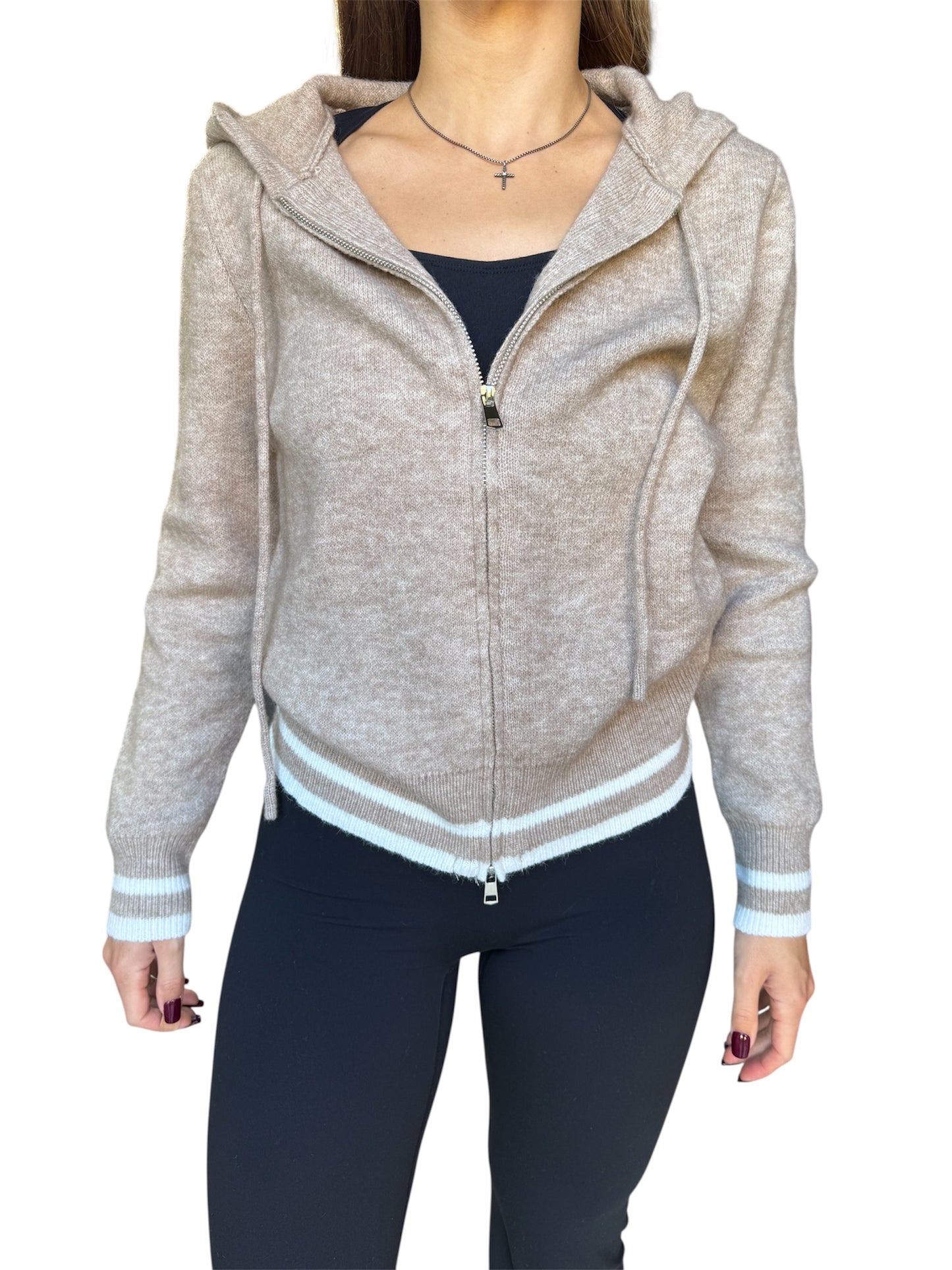 She and sky zip up sweater hoodie