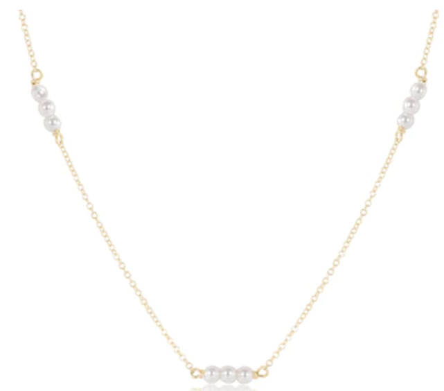 Joy Simplicity Chain Gold 15" Choker - 3mm Pearl