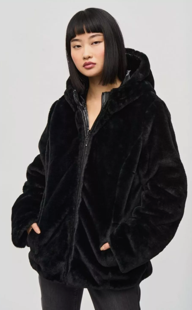 Reversible Fur Quilted Puffer Coat