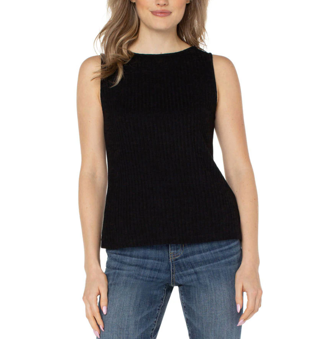 Boat Neck Rib Knit Top