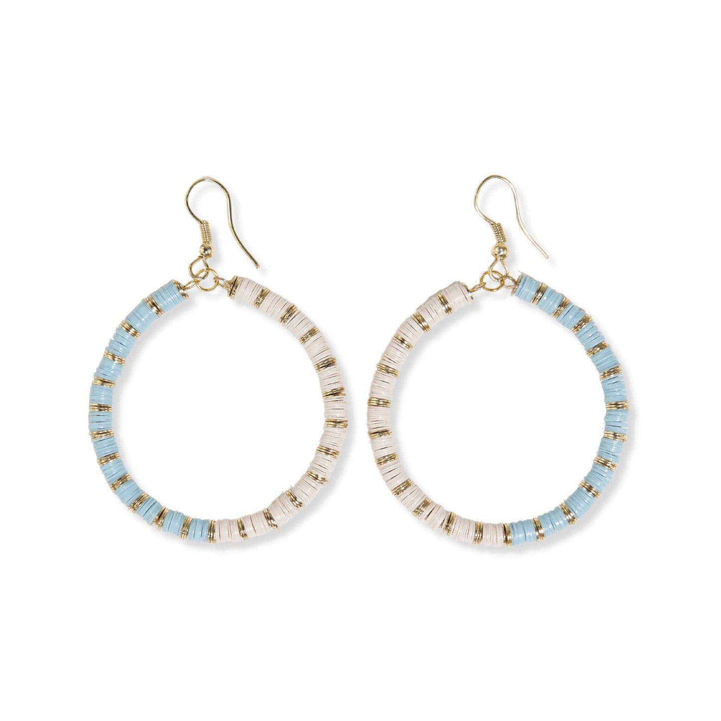 Fonda Half and Half Hoop Earrings Light Blue