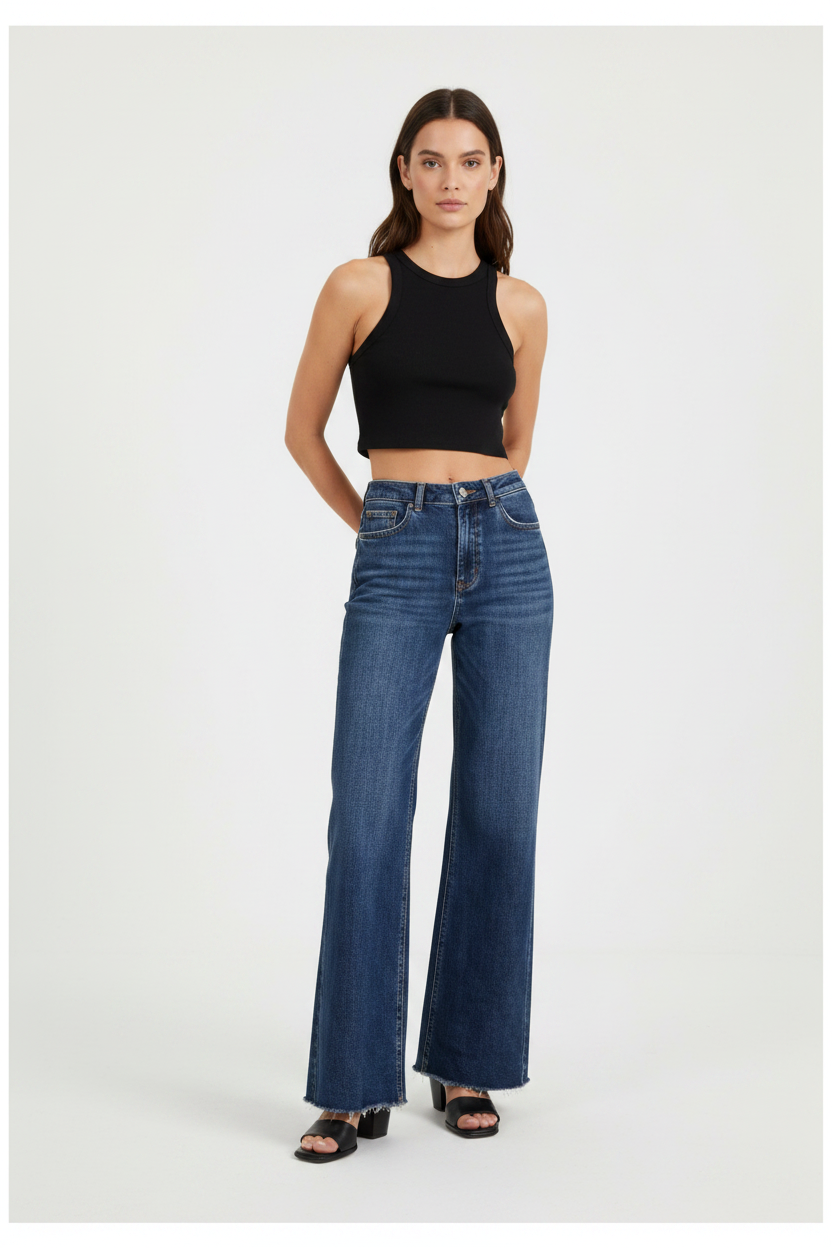 Elan High Rise Wide Leg Jeans