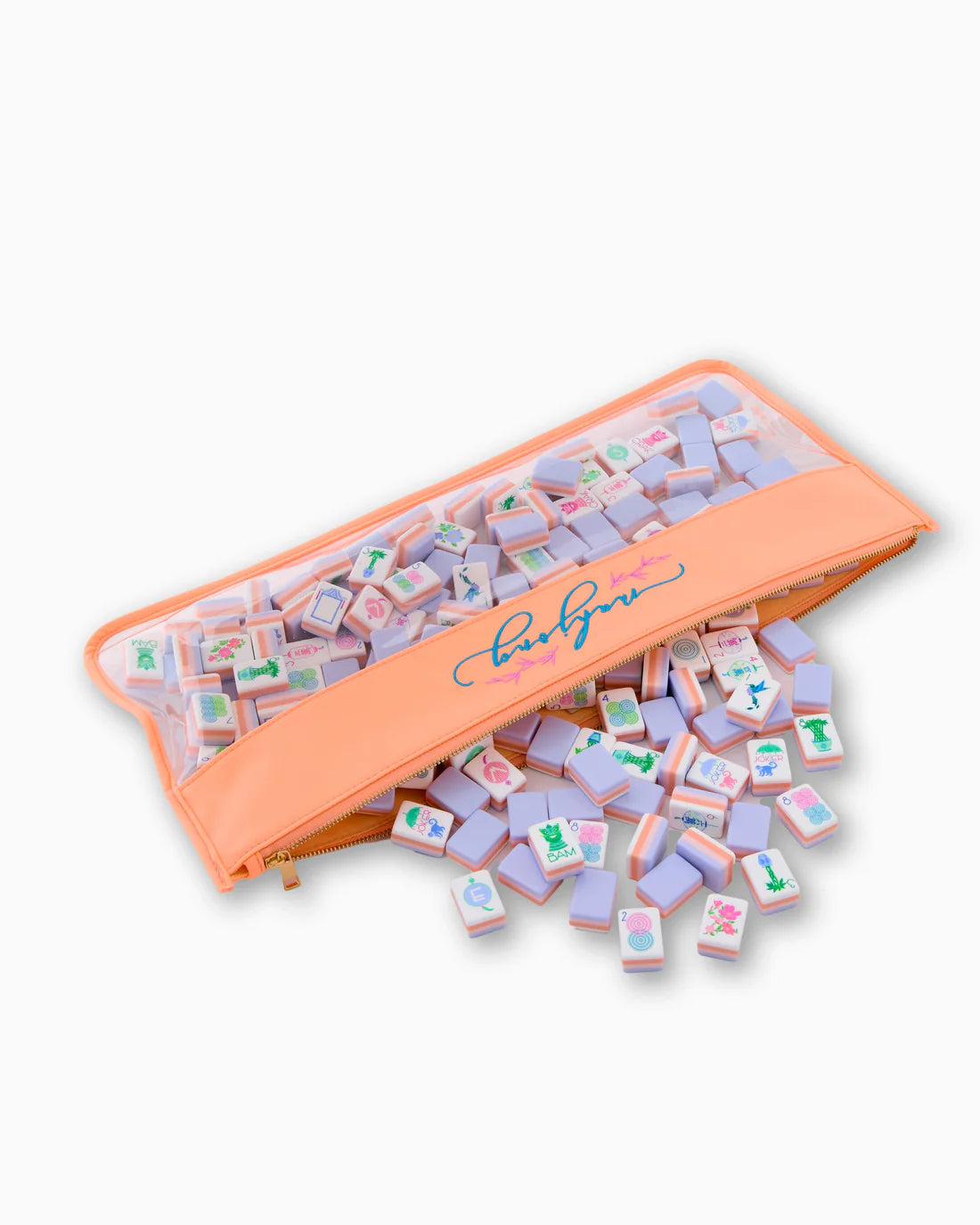 Peach Script Mahjong Tile Bag