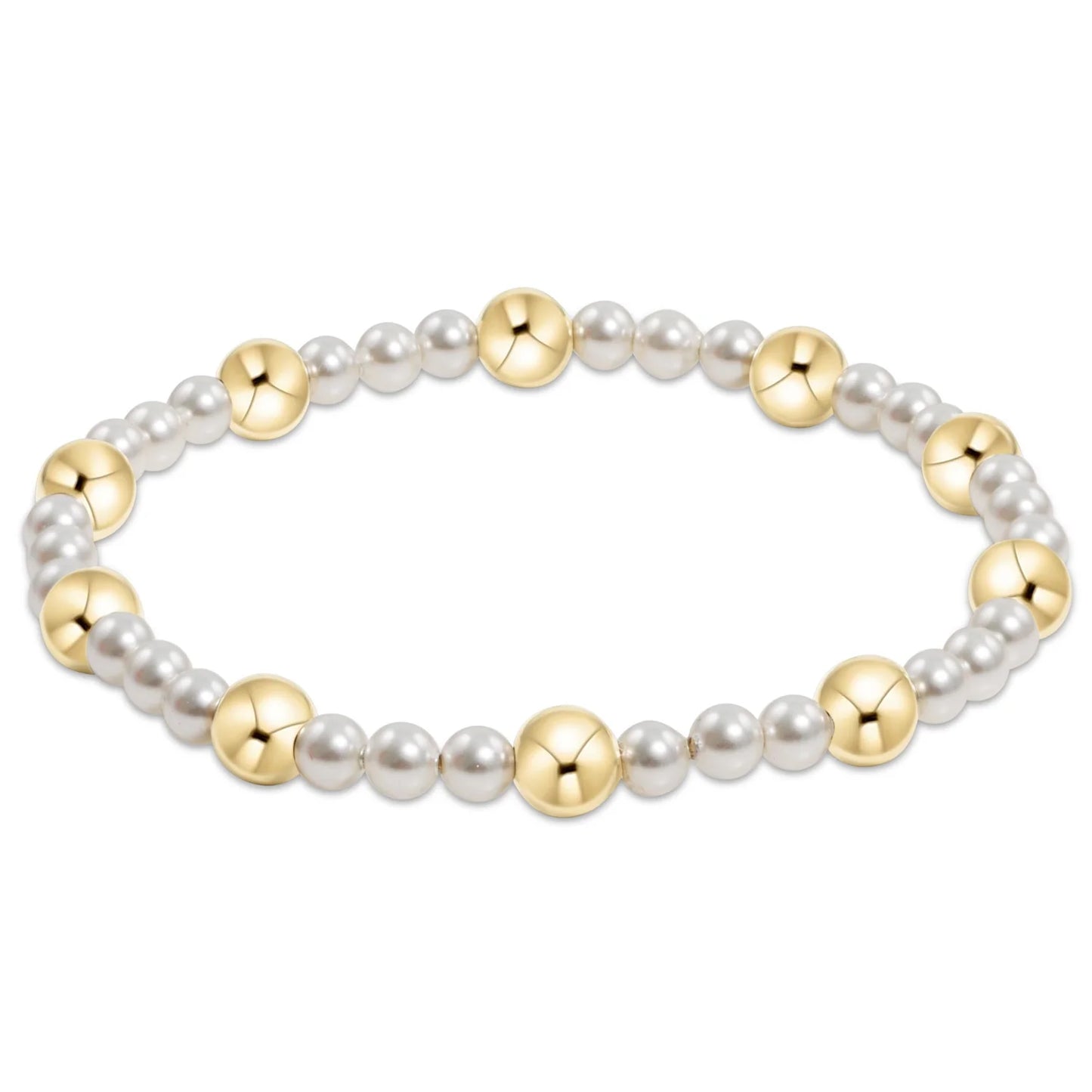 Enewton pearl sincerity pattern 4mm bead bracelet - 6mm gold