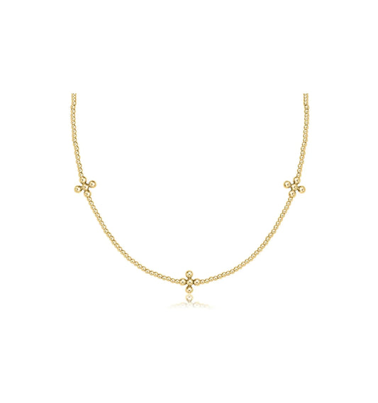 15" Signature Cross Choker-gold