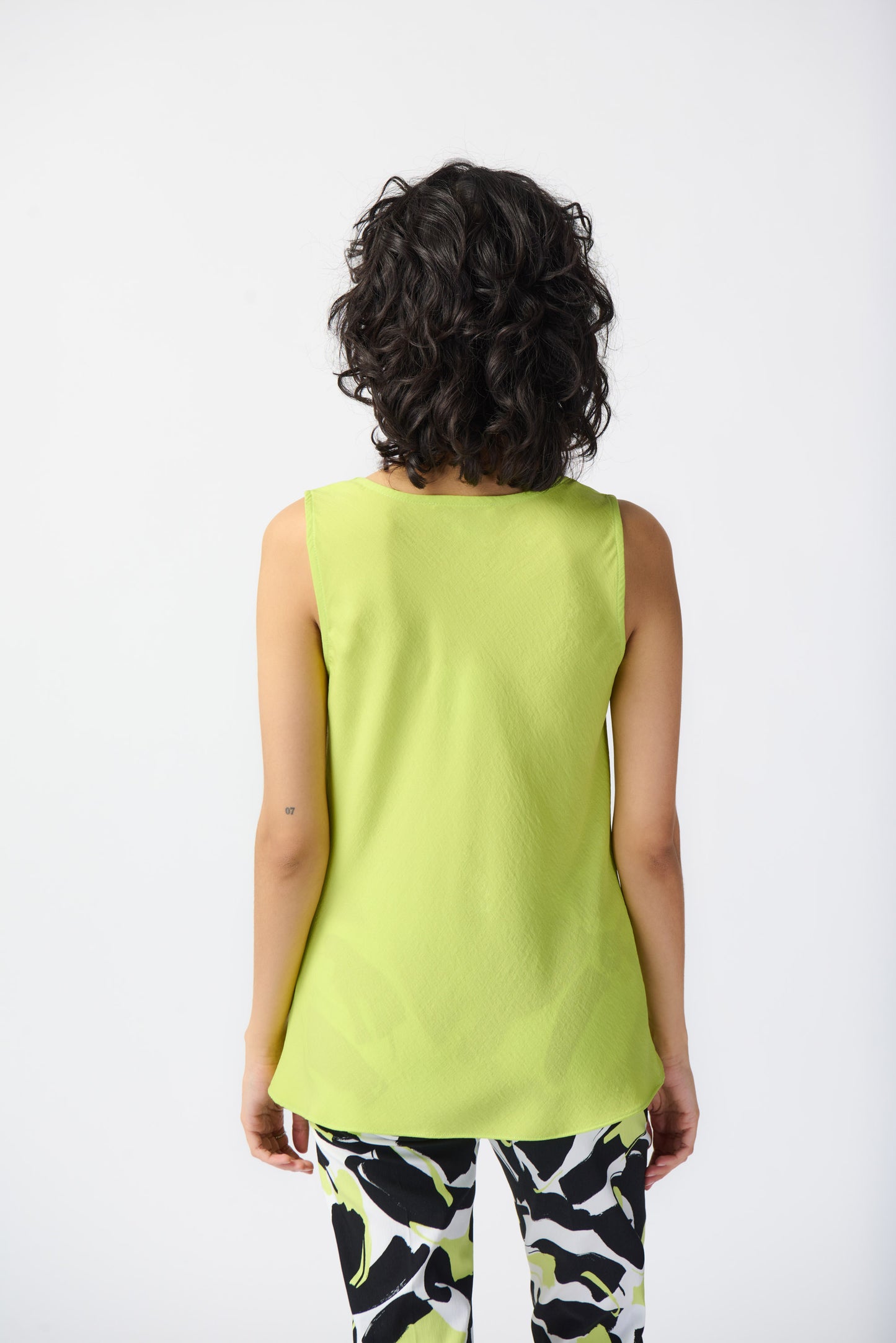 Gauze Sleeveless Top with Cowl Neck