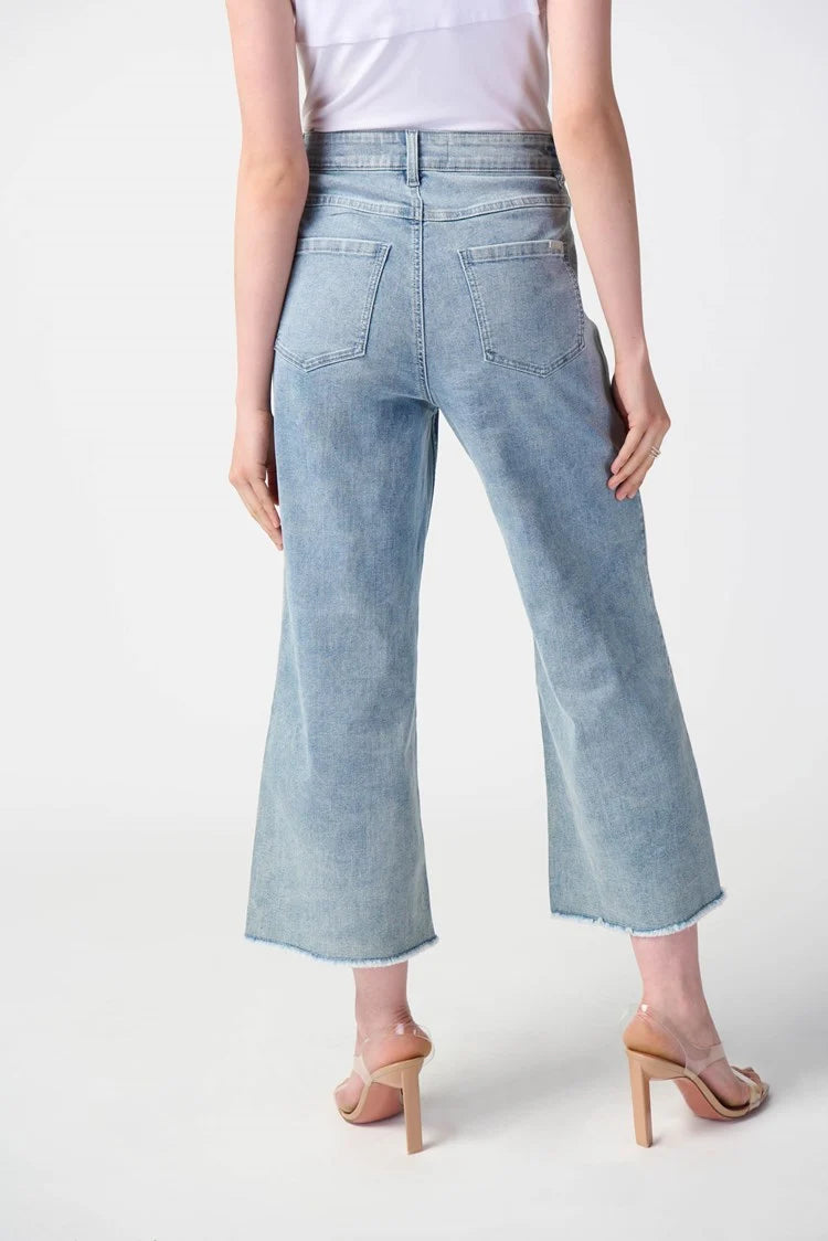 Culotte Jeans With Embellished Front Seam
