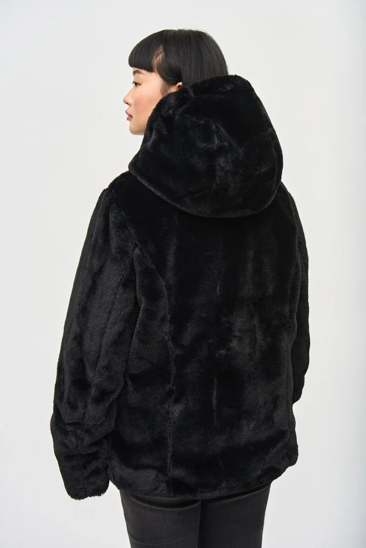 Reversible Faux Fur Quilted Puffer Coat