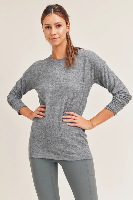 Brushed Crew Neck Long Sleeve Top