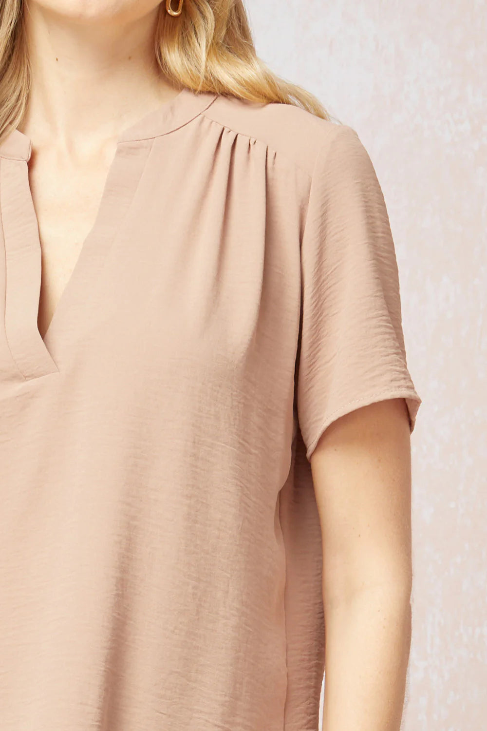 V Neck Collar Top - Multiple Colors