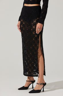 Roux Sequin Lace Maxi Skirt