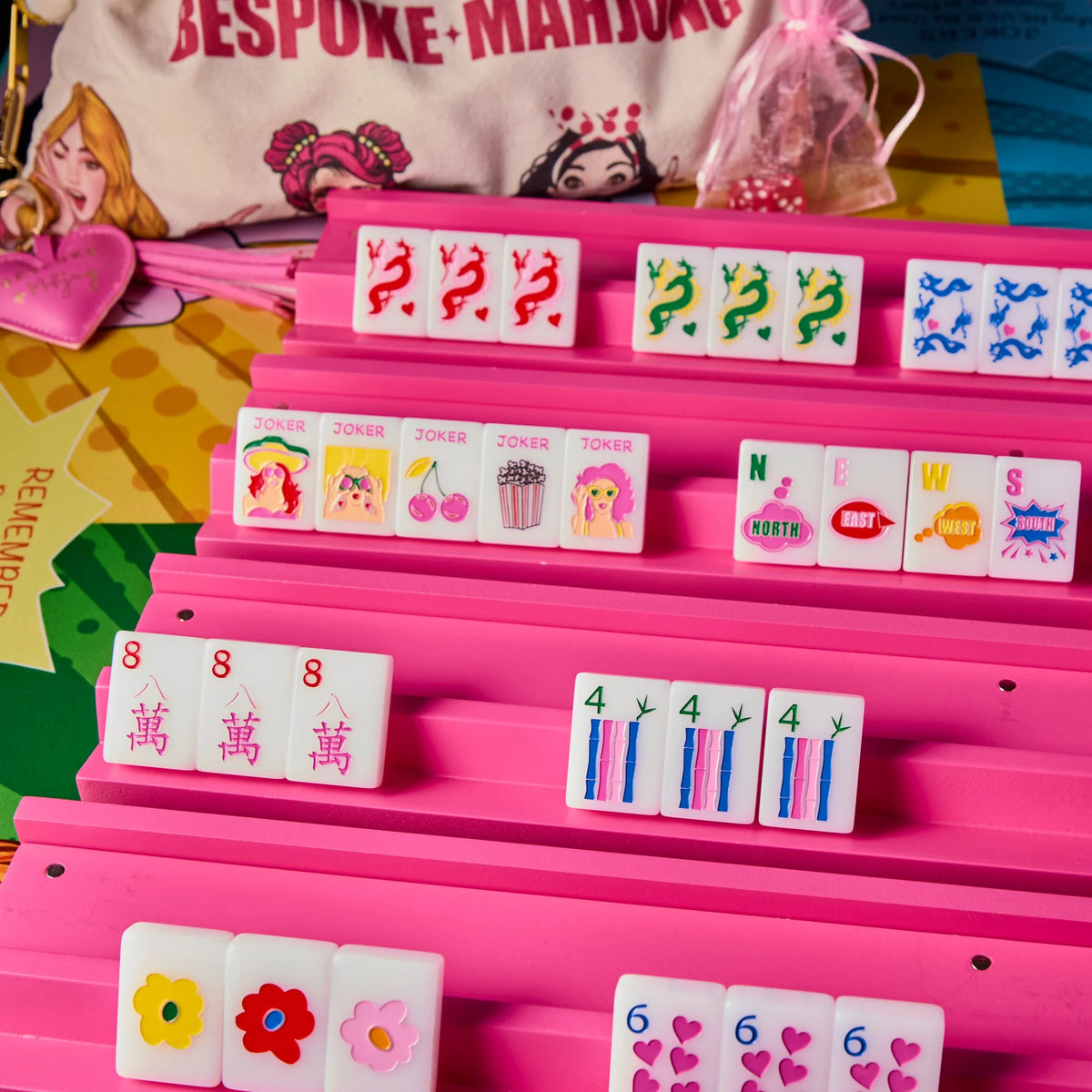 Bespoke Mahjong Pop Divas - Bright White