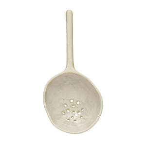 Stoneware Strainer Spoons, Reactive Glaze
