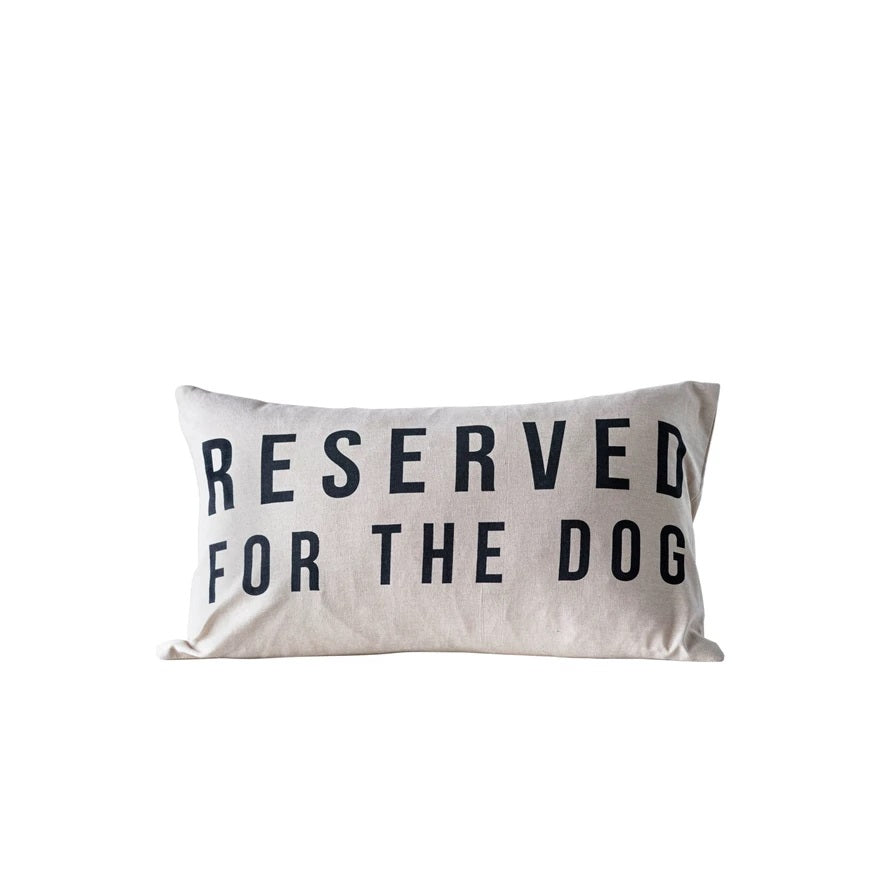 24" x 14" Reserved For The Dog Cotton Lumbar Pillow