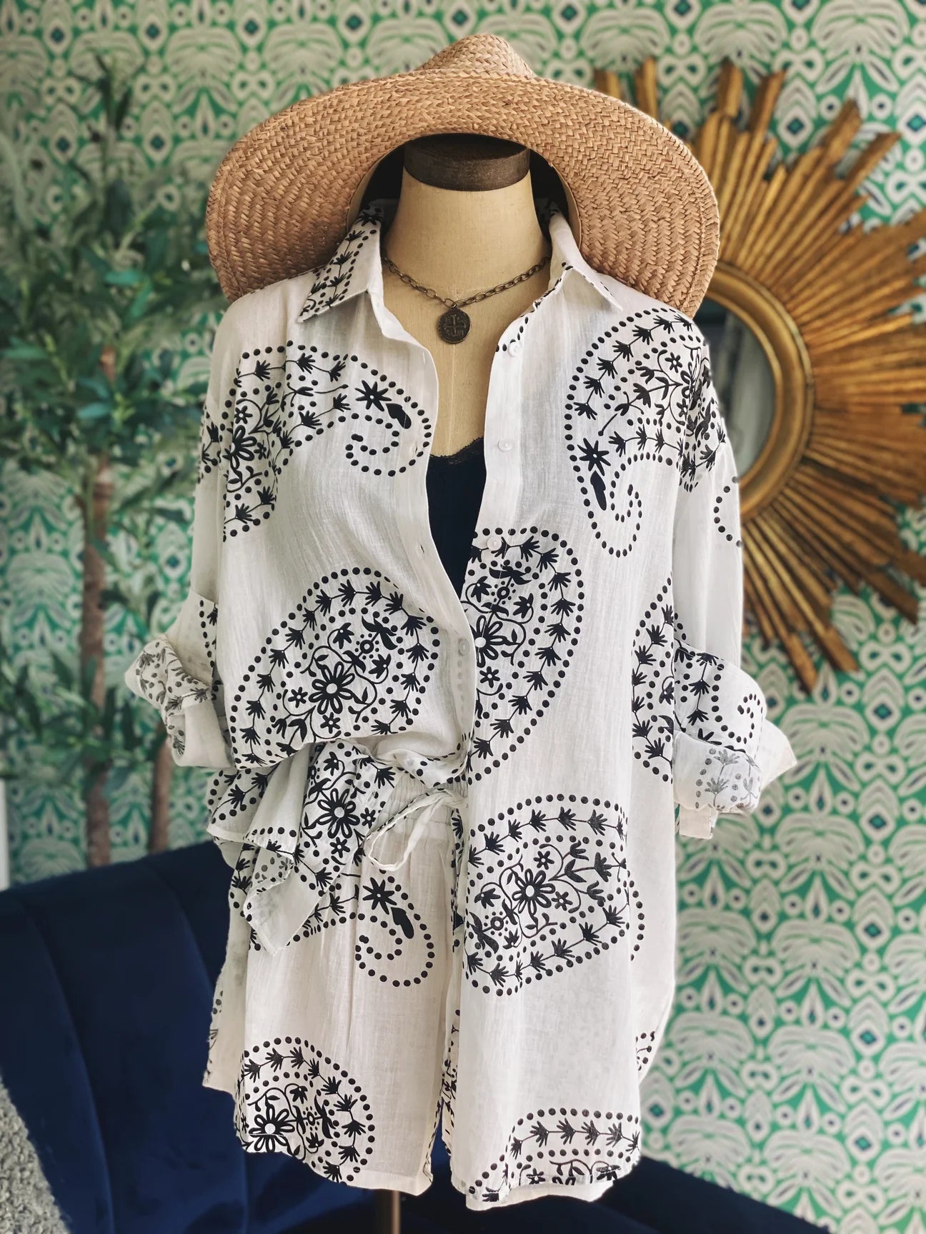 The Grove Paisley Cropped Shirt