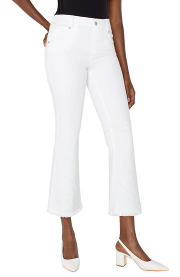 The Gia Glider Crop | Bright White Paisley / White Mid-Rise