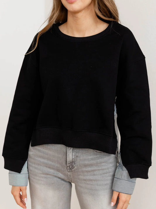 Elan mixed media top