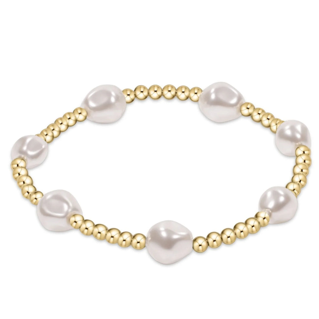 Enewton admire gold 3mm bead bracelet - pearl