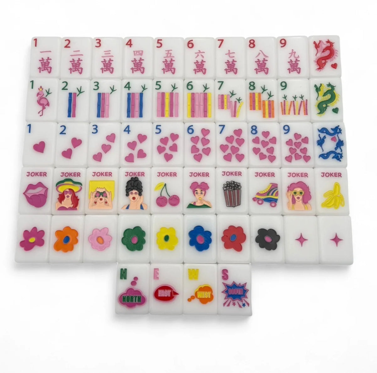 Bespoke Mahjong Pop Divas - Bright White