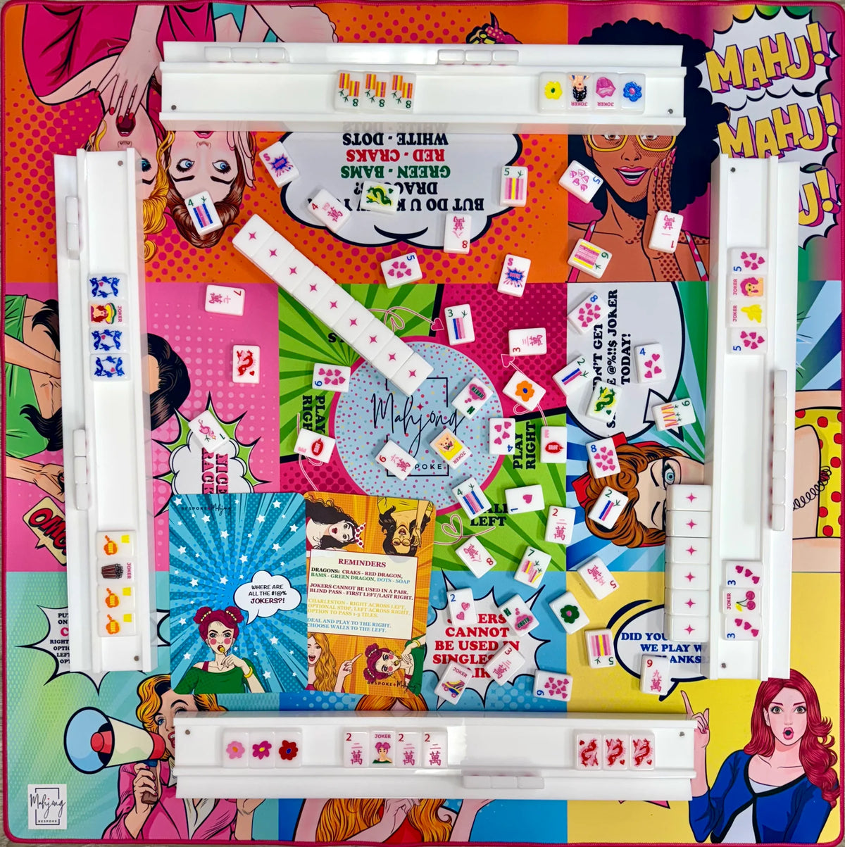 Bespoke Mahjong Pop Divas - Bright White