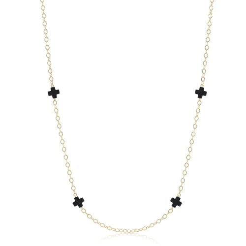 Signature Cross Simplicity Chain 41" Necklace- Navy