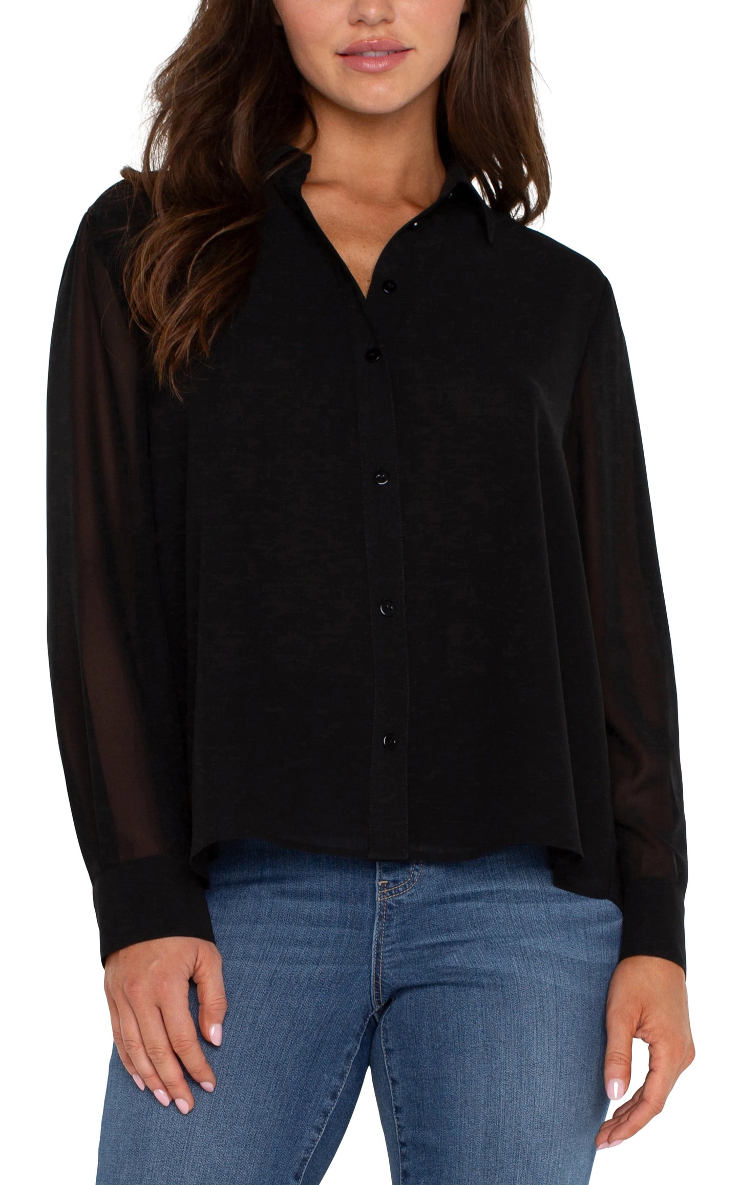 Long Sleeve Shirt With Pleat Back