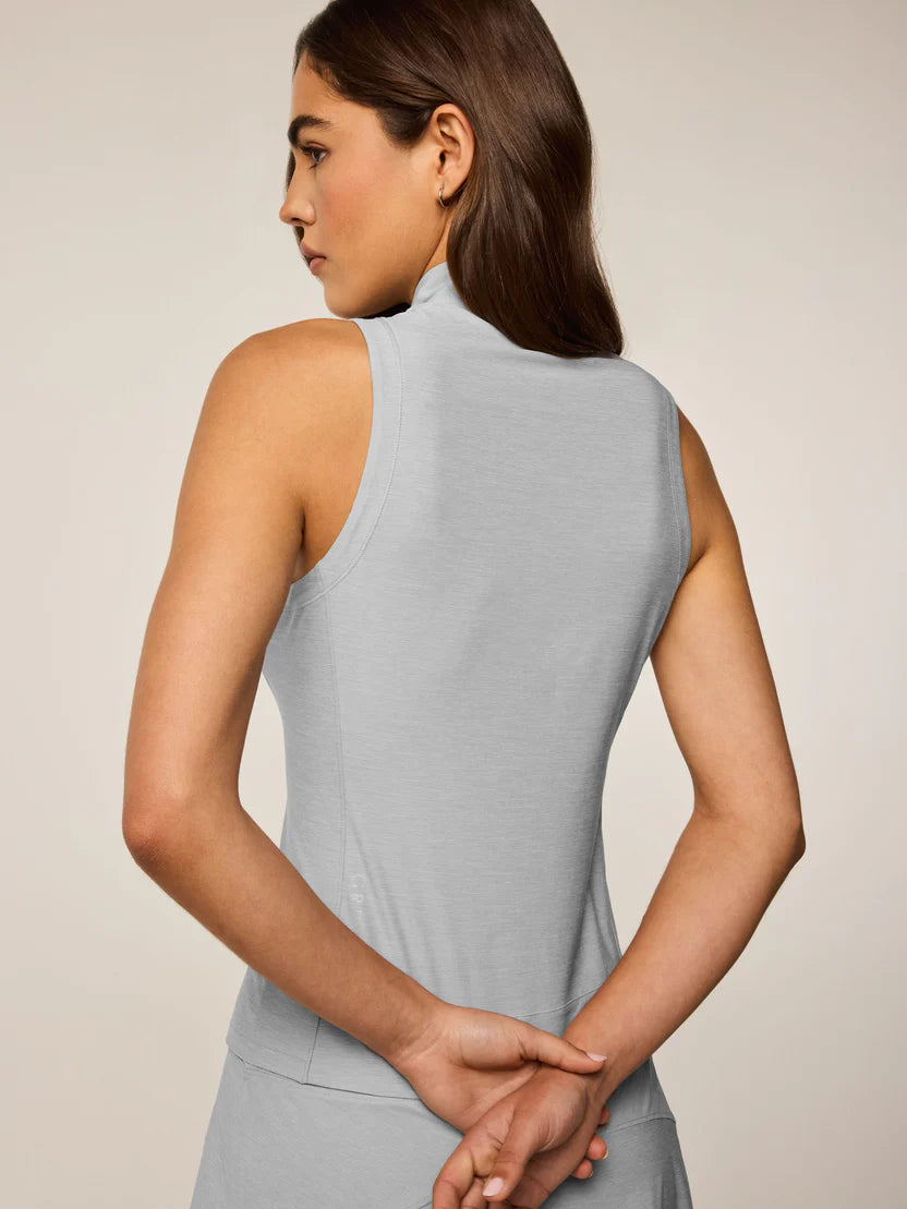 Halley Sleeveless Melange Quarter-Zip