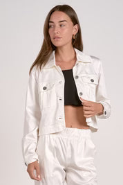 Ira White Jean Crop Jacket