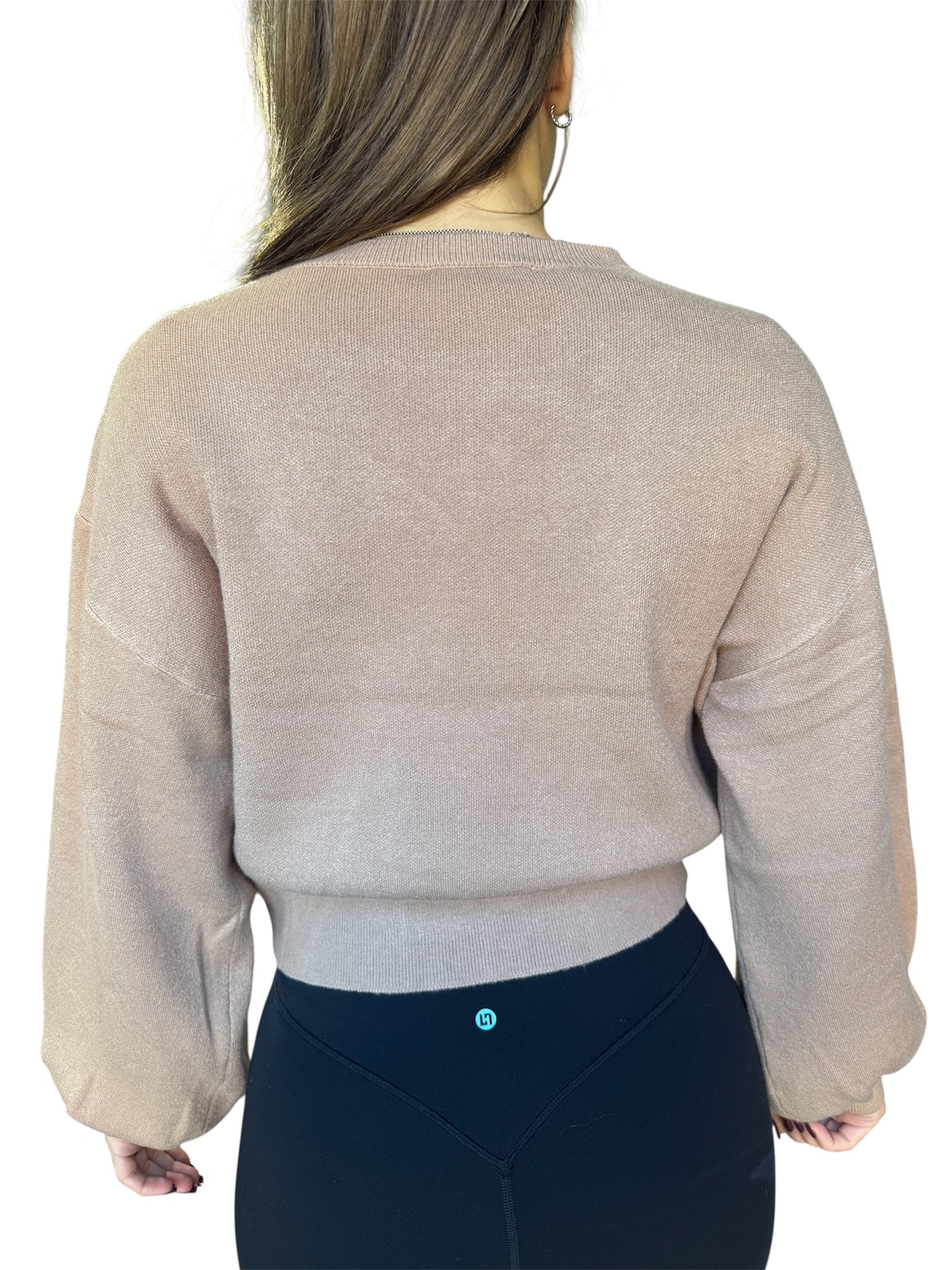 Cream sweater with roses