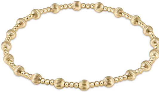 Dignity Sincerity Pattern 4mm Bead Bracelet - Gold
