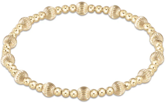 Dignity Sincerity Pattern 5mm Bead Bracelet - Gold