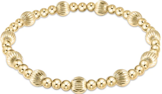 Sincerity Pattern 6mm Bead Bracelet - Gold
