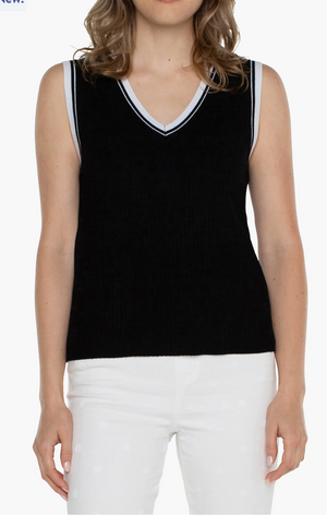 Liverpool Los Angeles Tipped V-Neck Sweater Vest