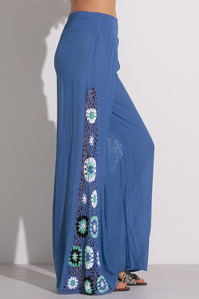 Blue Crochet Cover-Up Pants