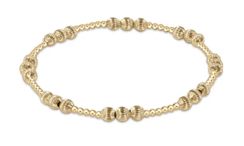 Dignity Joy Pattern 5mm/6mm Bead Bracelet Gold
