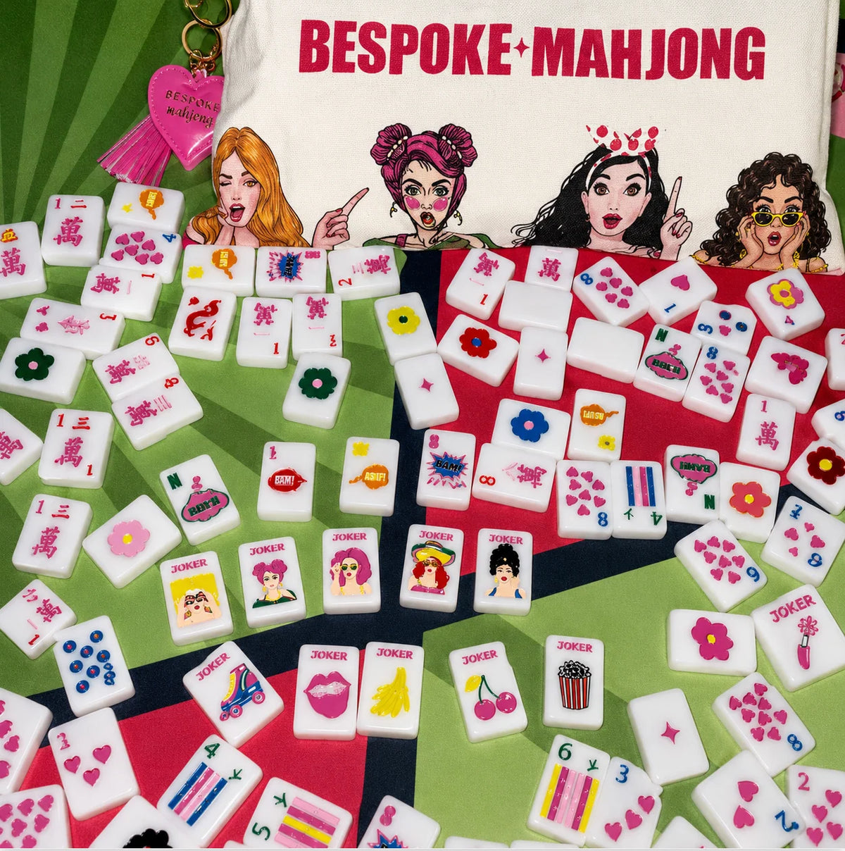 Bespoke Mahjong Pop Divas - Bright White