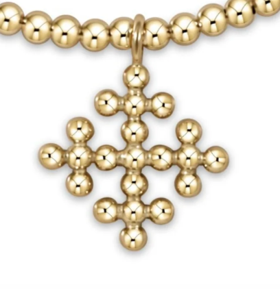 Classic Gold Bead Bracelet Cross Charms- Multiple Styles