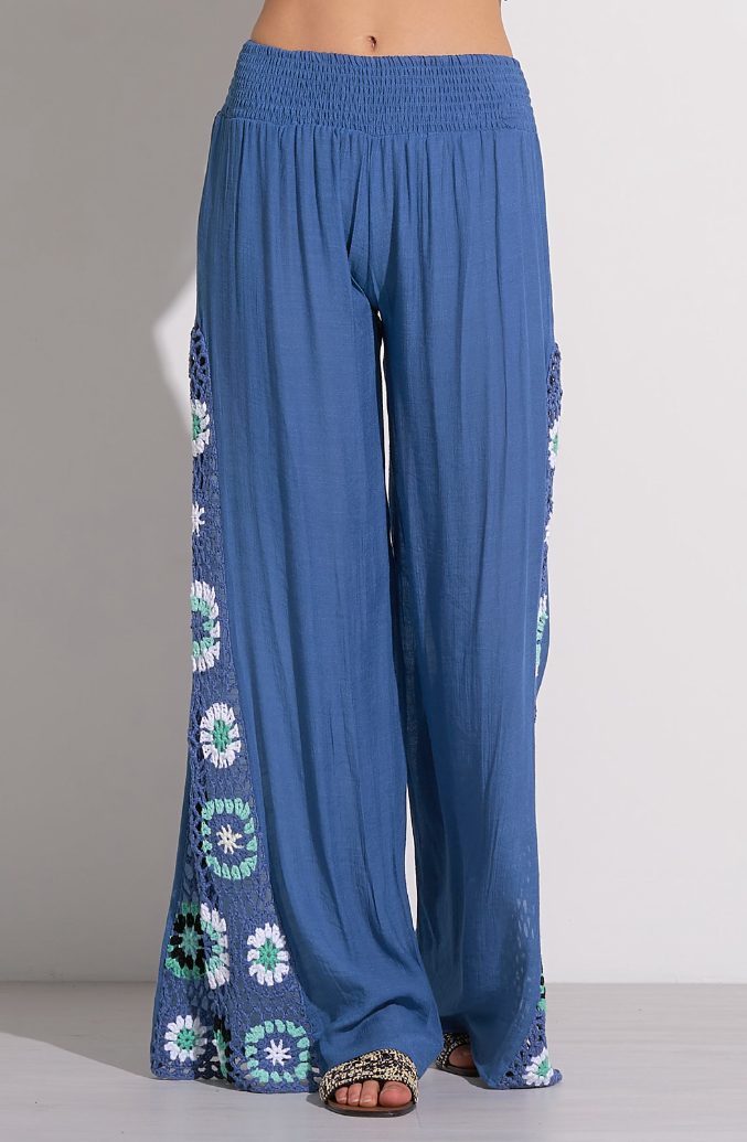 Blue Crochet Cover-Up Pants