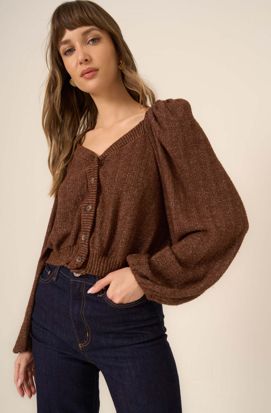 Piece Of My Heart Textured Button Front Cardi