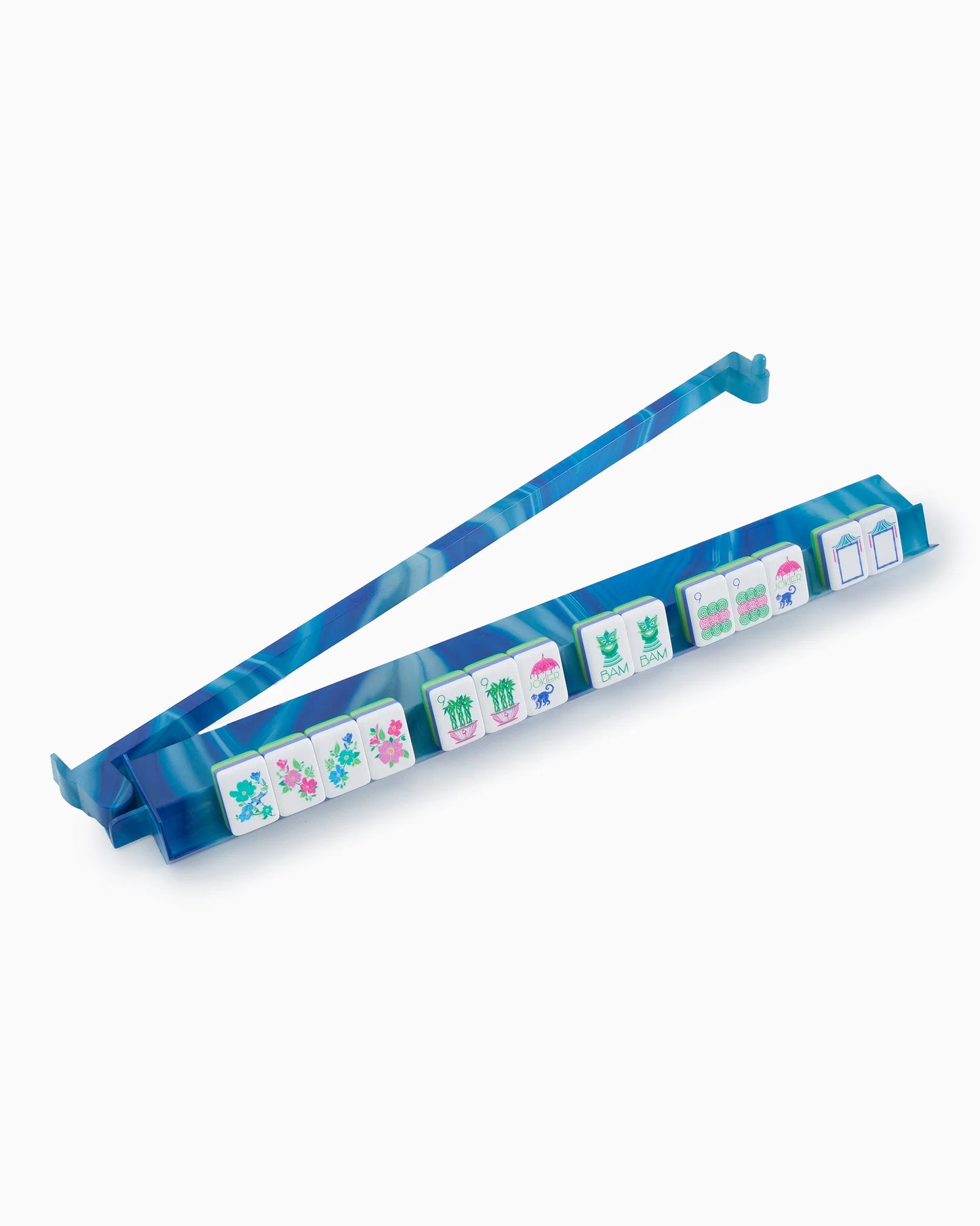 Oh My Mahjong Blue Lace Agate Rack and Pusher Set