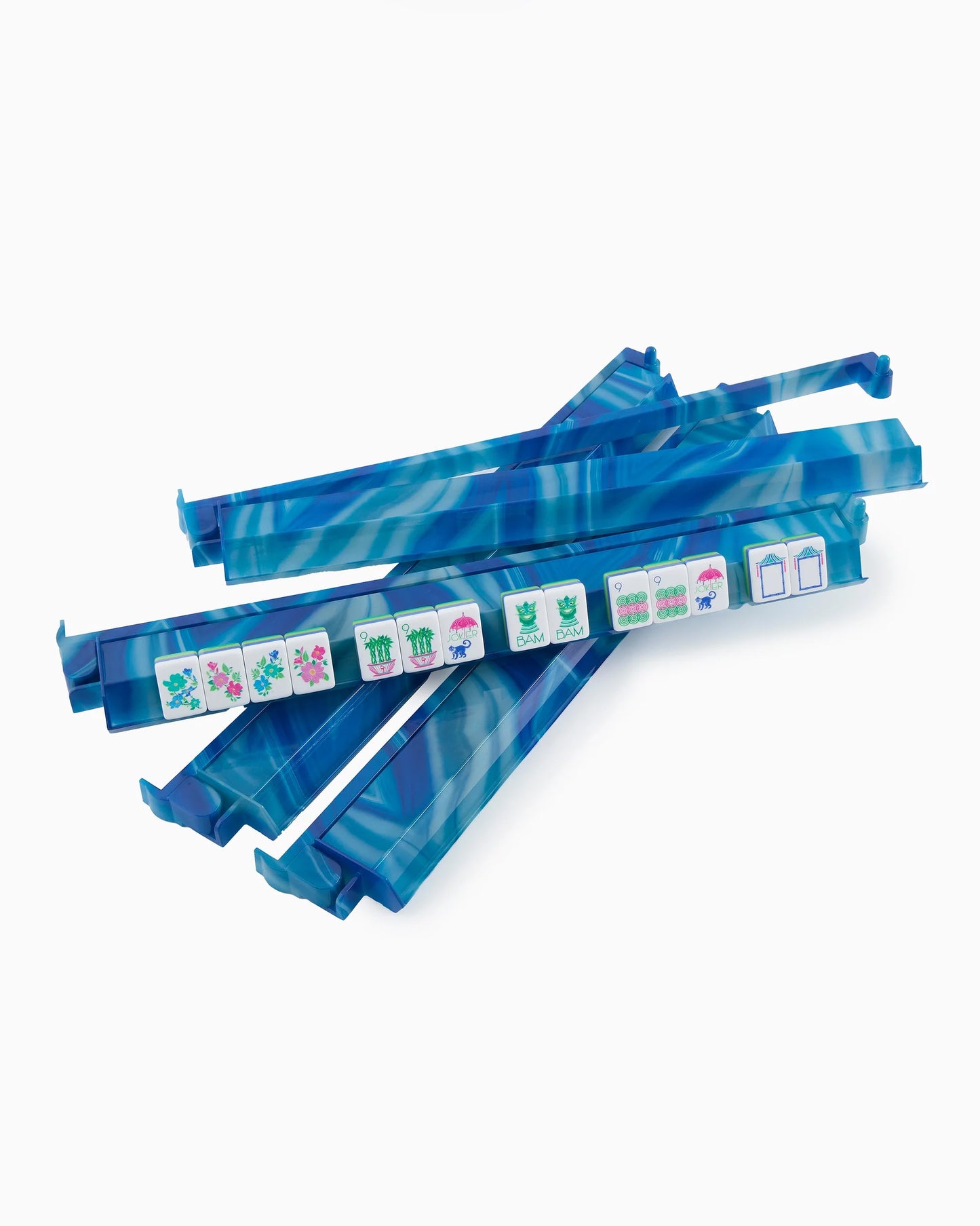 Oh My Mahjong Blue Lace Agate Rack and Pusher Set
