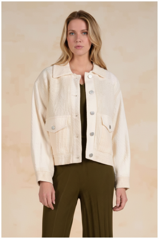 Elan  Mixed Media Front Pocket Jacket